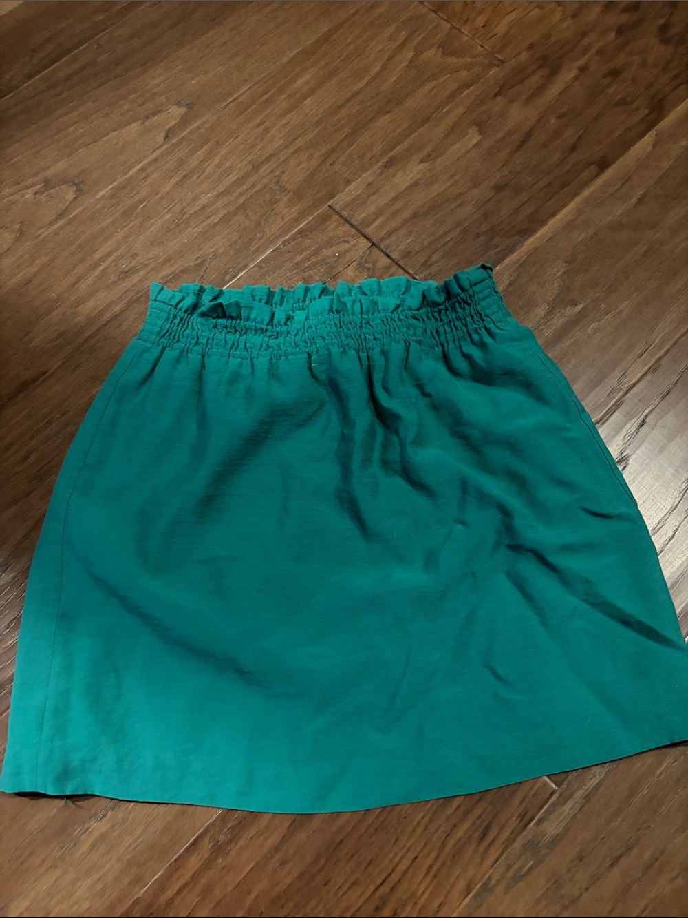 J. Crew Teal Smocked Waist Mini Skirt